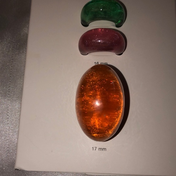 Zara 3PC Chunky Acrylic Ring Set Green, Purple & Amber 2 Size 5.5 1 Size 7 NWT - Picture 5 of 15